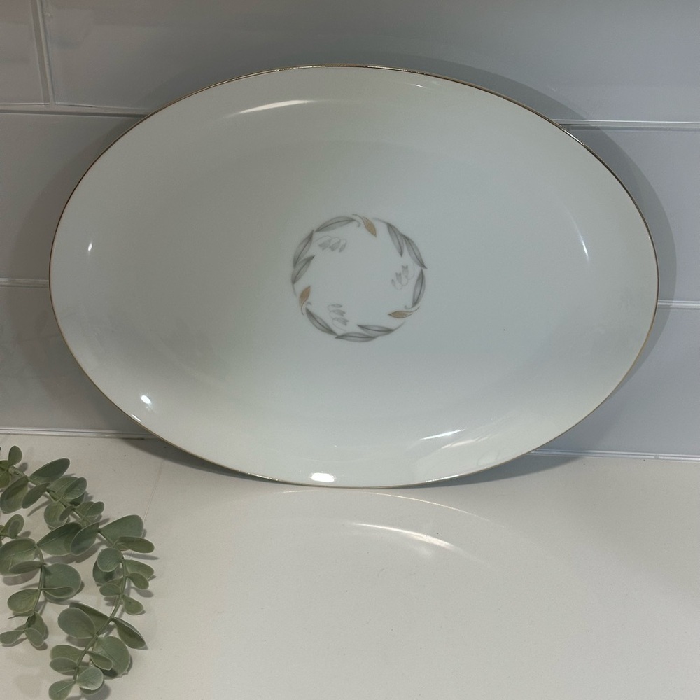 Vintage Golden Fantasy oval serving platter by Kaysons Fine China Japan 12 3/8 "